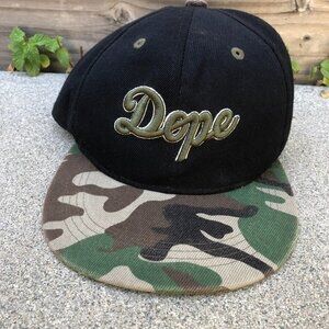 DOPE Superfit Camo Snapback Hat Men's Black Green Cap One Size